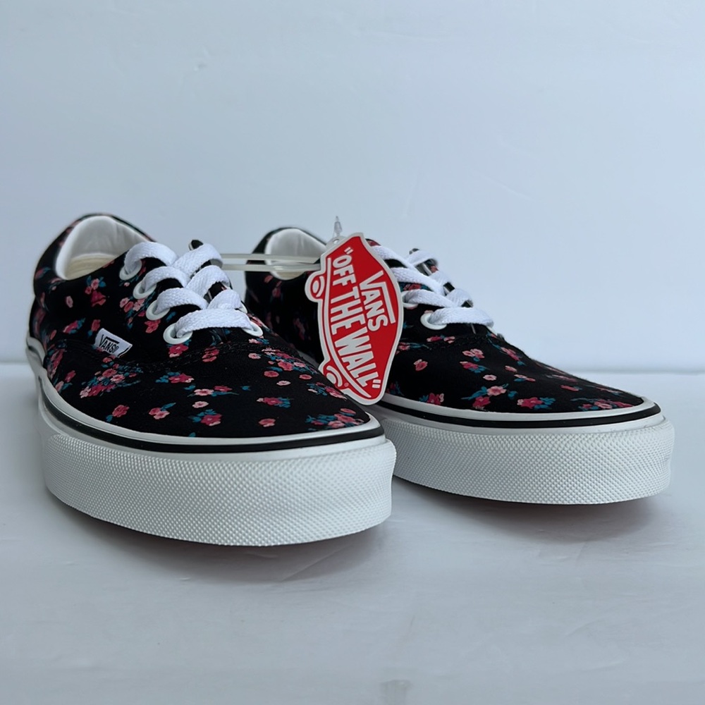 Vans era ditsy floral black pink sneaker shoes - Picture 4 of 8